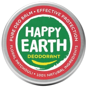 Happy Earth Crème Déodorante - Pour Hommes et Femmes - Déo - 100% Ingrédients Naturels & Végan - Floral Patchouli - 45 gr