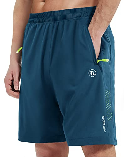 HIFEOS Shorts herr sportbyxor herr korta snabbtorkande korta byxor herr löparbyxor herr korta med dragkedja lätta activewear för herr badbyxor träningsbyxor joggingbyxor herr kort, Vatten, XXL