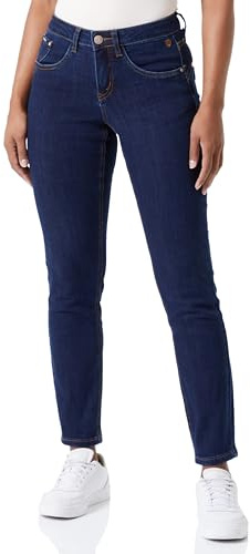Cream Women's Jeans Skinny Fit Midrise Waist Regular Waistband 5 Pockets, Dark Blue Denim, 28 W De Las Mujeres