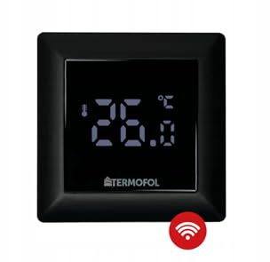 Termofol TF-H6 Thermostat Connecté WiFi pour Chauffage par Le Sol - Électrique, Programmable, Filaire - Feuille Chauffante - Noir