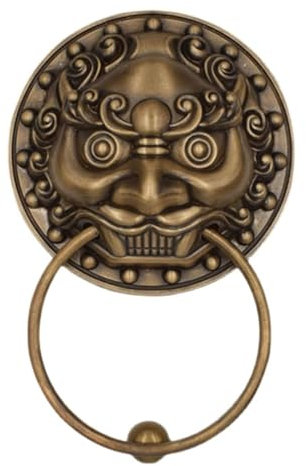 WAGLOS Türklopfer für Haustür, Türklopfer, antiker Kirin-Türklopfer, Bronze-Messing-Türgriff, klassischer Türringklopfer
