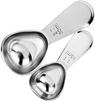 ABOOFAN Lot De 2 Cuillères À Café En Acier Inoxydable De 30 Ml/15 Ml Mini Cuillères À Soupe Pour Le Bureau Et La Maison