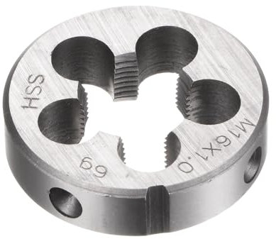 QUARKZMAN Filières à Fileter Rondes, Métrique M16 x 1 (à Droite), Acier Rapide (HSS), Outil de Réparation de Filière de Coupe de Vis