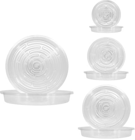 Yuhtech 24 Pcs Plato Planta, Platillos Transparentes para Plantas, Bandeja de Plástico para Plantas de Jardín, Bandejas de Goteo de Flores para Plantas de Interior y Exterior 15cm/20cm/25cm/30cm