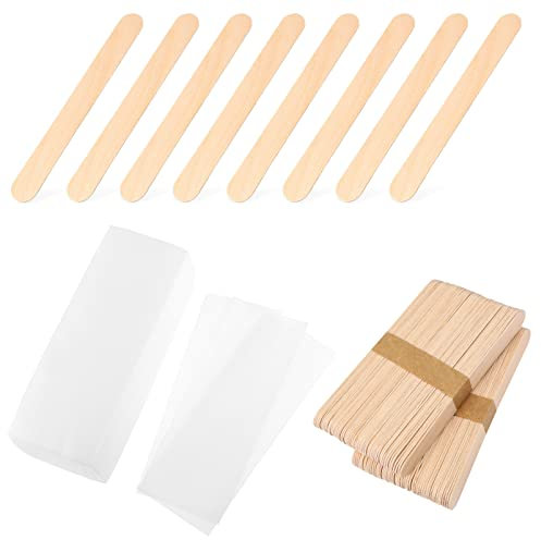 Beaupretty 200stücke Wachsstreifen Und Holzapplikatoren Für Haarentfernung Sanfte Und Effektive Enthaarung Für Beine Und Gesicht Perfektes Waxing