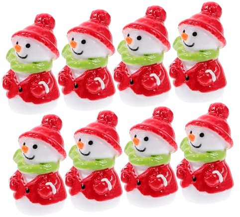 KONTONTY 10stücke Miniatur Schneemann Figuren Teilig Weihnachtsdekoration Aus Langlebigem Harz Für Innen Und Außeneinsatz Tischdeko Und Mikro-gartenaccessoires