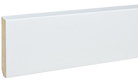 PROVISTON Lot de 10 plinthes en bois massif - 10 x 58 x 2400 mm - Blanc - À coller, visser et clouer - 24 m
