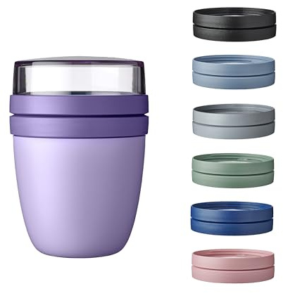 Mepal | Lunchpot Vario Ellipse | erstelle dir deinen Lunchpot wie er dir gefällt | Praktischer Müslibecher | Geeignet für Tiefkühler, Mikrowelle & Spülmachine | Vivid Lilac