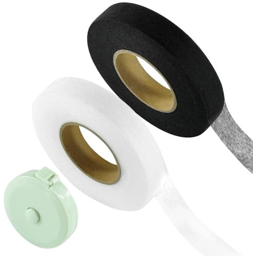 WEFINEST 2 Stücke Saumband zum Aufbügeln 64m Mit Weichem Lineal - Bügelband zum Kürzen Von Gardinen, Waschfest - Nahtband zum Spleißen Von Stoffen, Hosen, Vorhänge, Kleidung