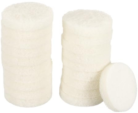 sourcing map 20pcs Scrubber Scouring Pads 450 Grits 2 Inch Drill Power Brush Hoop and Loop Surface Conditioning Disc Drill Scuffing Disc Scrub Pads for Home Kitchen Cleaning, White