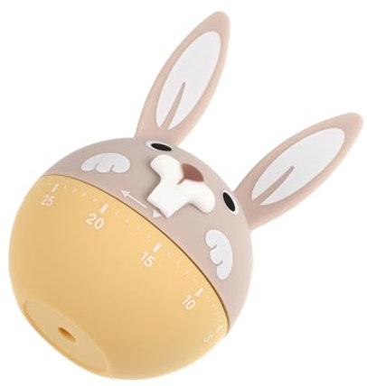 BEBEMOKO Rabbit Mechanical Egg Timer Yellow Kitchen Timer for Cooking Baking Manual Timing Device Kids Time Management Tool