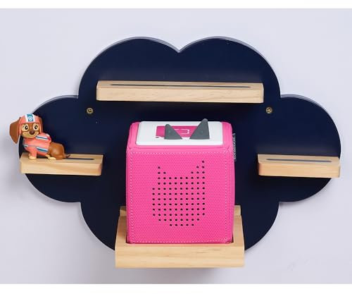 Gieanoo Wolke Tonies Regal,für TonieBox 2/1 Tonie Regal für 12-15 Tonie Figuren Zeichen Toniebox Regals kompatible Ladestation für Kinderzimmer,Babyzimmer (Blau)