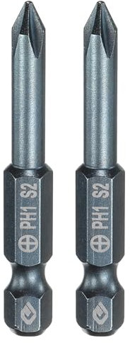 sourcing map 2pcs #1 Phillips Screwdriver Bit PH1 1/4 Hex Shank 2 (50mm) Long 0.2 Rod Magnetic Cross Head Drill Bits S2 Steel Industrial Screw Driver Bit for Electric Power Tools, Blue