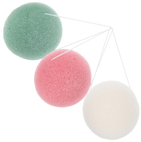 NIYANGLE 3pièces Éponge Nettoyante Visage Exfoliante Lot De Éponges Pour Nettoyage Du Visage Et Du Corps Anti-points Noirs