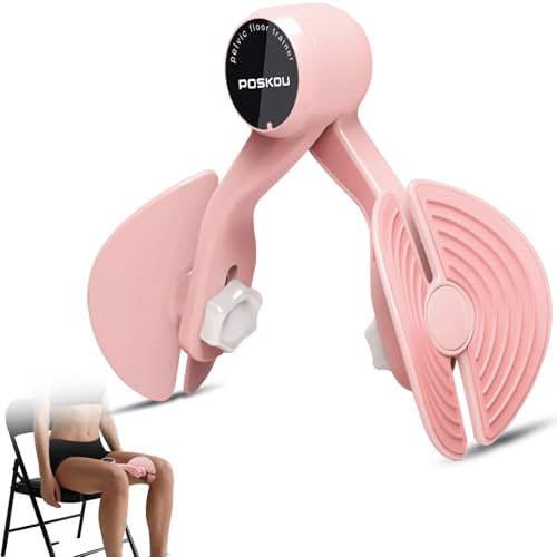 POSKOU Thigh Master Pelvic Floor Trainer for Women and Man, Inner Thigh Exerciser Trainer Home Exercise Pilate Equipment (Pink)