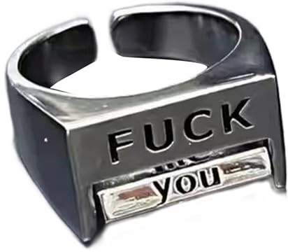 Elegantes anillos de control de estado de ánimo, accesorios de liberación de ansiedades, anillos giratorios con palabras grabadas para un estilo de moda, declaración de declaración, joyería de regalo
