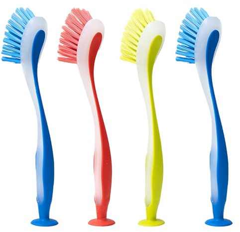 4 PCS Dish Brushes for Washing Up, Washing Up Brushes Durable Scrubbing Brush With Handle, Scrubbing Brush with Long Handle Suitable for Kitchen Sink Bathroom Pot