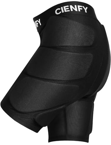 Cienfy Pantalones Cortos Acolchados Protectores de EVA para Snowboard, Patinaje y esquí, protección de Cadera 3D para Cadera, glúteos y coxis (Large)