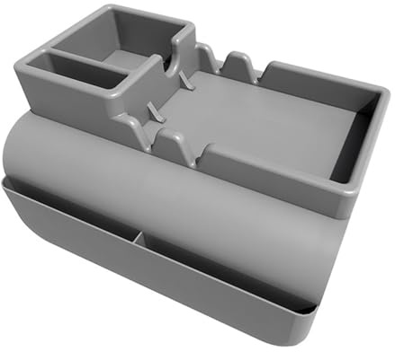 Hosoncovy Silicone Armrest Cup Holder Tray Drink Holder Couch Caddy with Side Pockets for Sofa Couch Arm Chair Recliner,Armrest Remote Control and Cellphone Organizer (Grey)