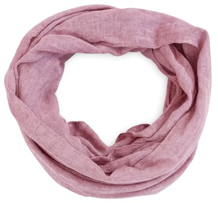 beybey® Damen Loopschal aus 100% Baumwolle – Leichter Rundschal, weich & atmungsaktiv – Viele Farben & Muster (uni altrosa)