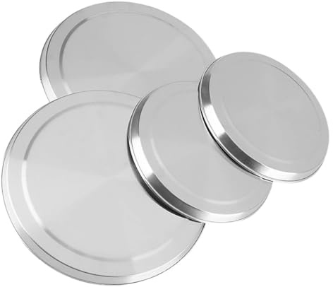 Kisangel 4 pièces Couvercles Brûleurs Acier Inoxydable pour Cuisinière Électrique Protection et Facile à Nettoyer Finition Miroir Élégante pour Plaques de Cuisson Standard