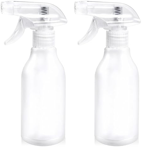 Quelcc Spray Bottles 2 Pack 300ml Water Spray Bottle Adjustable Mist or Jet Water Sprayer Leakproof with Scale for Garden Cleaning Hair Styling Pet
