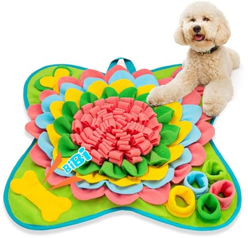 AHOAO Snuffle Mat for Dogs, Pet Slow Feeding Mat, Non-Slip Interactive Pet Foraging Mat for Smell Training, Dog Puzzle Toys Encourages Natural Foraging Skills, 49 x 49 CM
