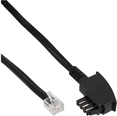 InLine 23564 Cavo Adattatore da RJ11 Maschio a TAE-N Maschio, 3 m, Nero