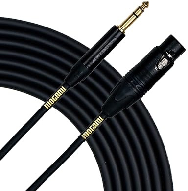 Mogami GOLD TRS-XLRF-10 Balanced Audio Adapter Cable, XLR-Female to 1/4 TRS Male Plug, Gold Contacts, Straight Connectors, 10 Foot