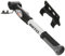 Prophete Alu Mini-Luftpumpe Two-Way Gehäuse Duo-Kopf für alle Ventilarten und Manometer mit Halter, 6496 Silberfarbend und Schwarz Länge:270mm Breite:60 Höhe:50mm