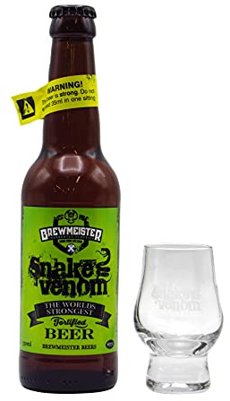 Brewmeister - Snake Venom - World's Strongest Beer & FREE Branded Glass - Beer 330ml 67.5% ABV