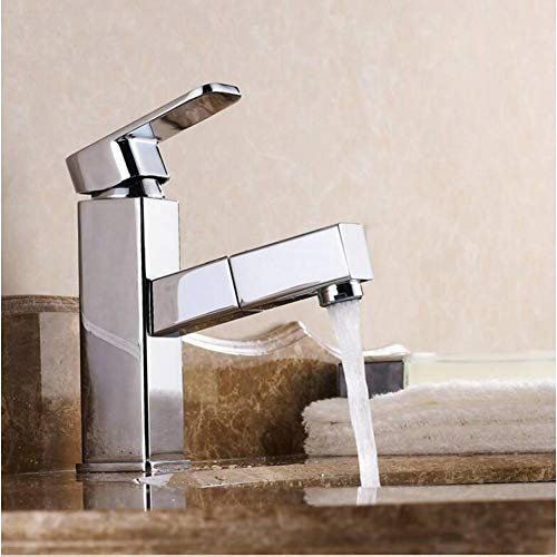 YHSGY Waschtischarmaturen Waschtischarmaturen Herausziehen! Bad Bad Waschraum Waschbecken Wasserhahn Einhand-Messing-Mischbatterie Herausziehen