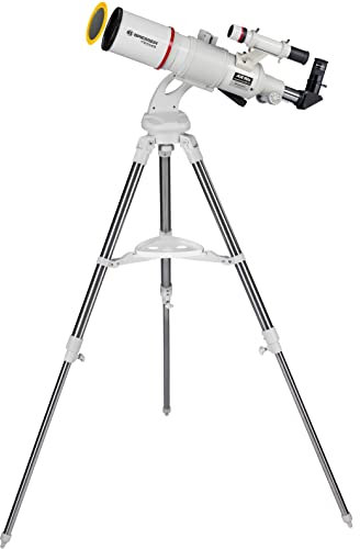 Bresser Refraktor Teleskop Messier AR-90/500 Nano AZ mit azimutaler Montierung und Edelstahl Dreibein-Feldstativ