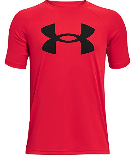 Under Armour Boys Tech Big Logo Short Sleeve T-Shirt , Red (600)/Black , Medium
