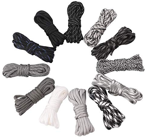 Hileyu Corde de parachute, 12 couleurs, 3 m, Paracorde 550 multifonction, type III, corde de survie, bracelet en paracorde, combinaison aléatoire, kit de bricolage, 7 brins, tente, corde (multicolore