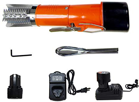 MXBAOHENG Electric Fish Scaler Fish Scale Scraper Remover Cleaner with Waterproof Powerful Motor for Fish Scaling (Orange 1 Battery)