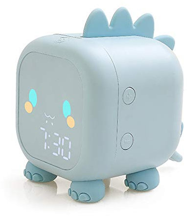 Kinder Lichtwecker Mädchen, Digitaler KinderWecker für Mädchen Jungen mit Sonnenaufgangssimulator, Snooze-Funktion, Ohne Ticken Lautloser Wecker für Jungs Mädchen (Blau)