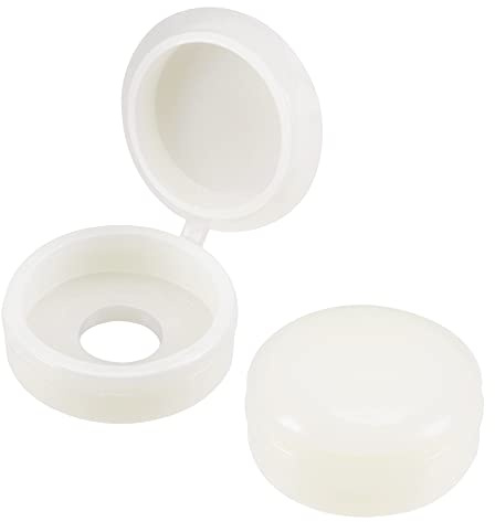 sourcing map 100 Stück Scharnier Schrauben Abdeckkappen 5.8mm Loch Beige | Falt Schnappscheibe Kunststoff