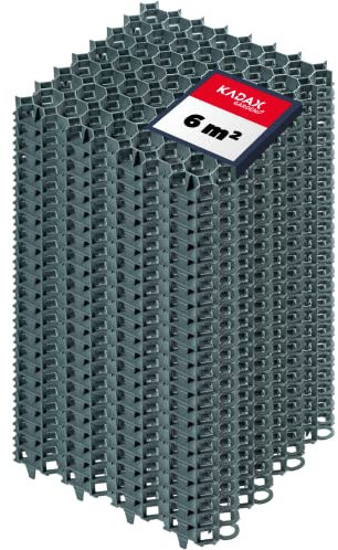 KADAX Dalles Stabilisatrices en Plastique 50 cm, Stabilisateurs de Gravier, Dalles à Engazonner pour Jardins, Grilles de Gazon (Vert, Lot de 24)