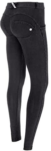 FREDDY - Wr.up® Superskinny push-up organisk jersey-denim jeggings, Svarta Jeans-sömmar på ton, XL