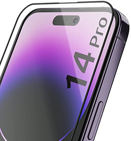 2 x pellicole protettive in vetro per iPhone 14 Pro – Made in Germany 100% su misura con aiuto per l'installazione, compatibile con iPhone 14 Pro, pellicola protettiva in vetro temperato, antigraffio