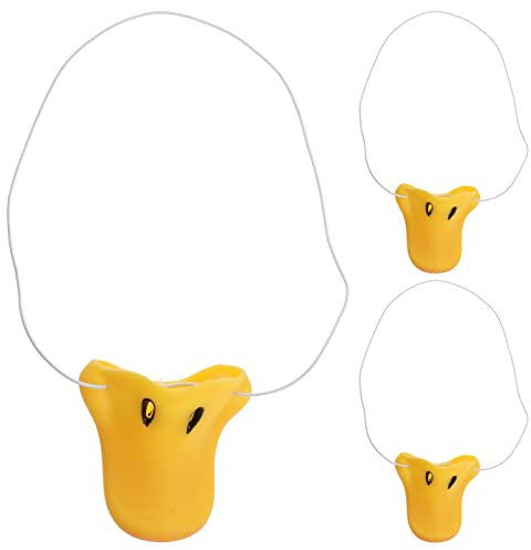 Alipis 3 piezas Nariz de Pato Máscara Dhalloween Nariz Fiesta Cosplay Pico Nariz Divertido Máscaras Nariz Traje de Pato Animal Vestir Accesorio Vinilo Pico de Pato Niño Billete De Banco, amarillo,