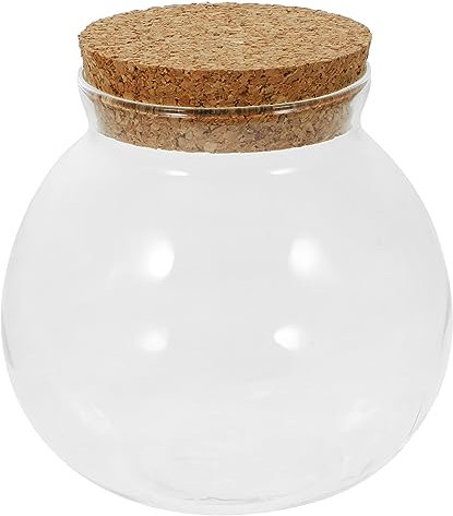 iplusmile Glasbehälter Pflanzen Terrarium Glas Hydrokultur Vase Glasvase mit Korkdeckel Tischvase Mini Fischtank Pflanzgefäße für Terrarium Mikrolandschaft Zuhause Büro Tischdeko