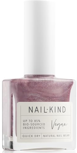 NAILKIND Pink Shimmer Nail Polish - Glazed Cupcake - Shimmery Pink Nail Varnish - Vegan Nail Lacquer + Peta Certified + Cruelty Free - Quick Drying Long Lasting - Chip Resistant - 8ml