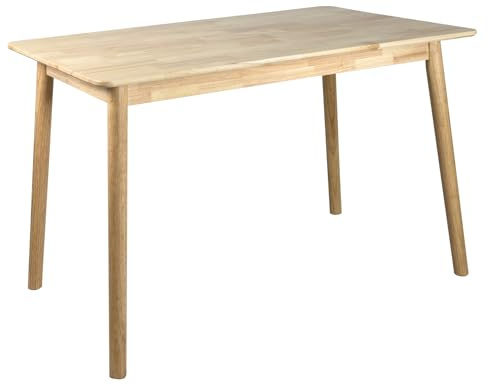 KAYELLES Table de Cuisine rectangulaire 2 à 4 Personnes Bois Massif Verni 120 x 75 cm Nita (Bois Clair)