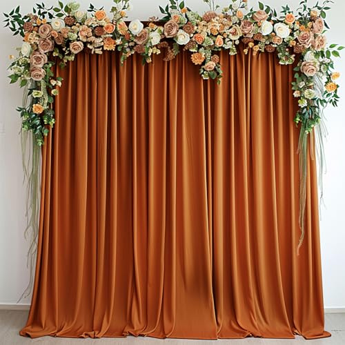 TOAOFY Burnt Orange Curtains for Party Terracotta Backdrop Curtains Drapes for Wedding Engagement Bridal Shower Decoration Props 10x10ft TAYHQ052 | Drapes for Wedding Engagement Bridal Shower Decoration Props 10x10ft TAYNSDJ219