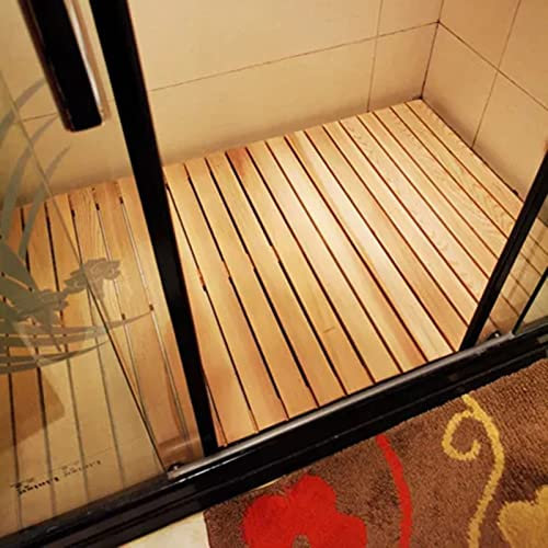 Holz-Duschmatte,groß,für den Innenbereich,Badezimmer-Bodenmatten/Eingangs-Fußplattform,rutschfest,erhöhtes Lattenbrett für Badesicherheit für ältere Menschen und Kinder,quadratisches Rechteck