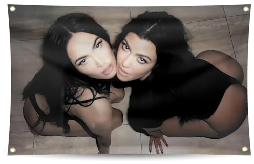 TIGERBABY 3×5Ft Mega*n Fox And K*ourtney Karda-shian Flag Tapestry