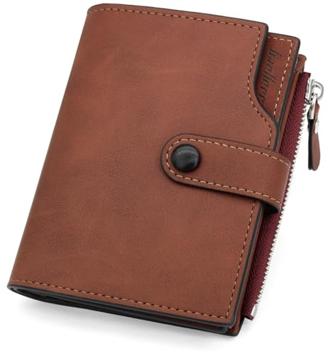GOUNNU Portefeuille Homme en Cuir avec Poche à Monnaie Porte Monnaie Homme RFID Blocage Portefeuille pour Homme Vertical avec Fermeture à Glissière et 15 Emplacements pour Cartes de Crédit
