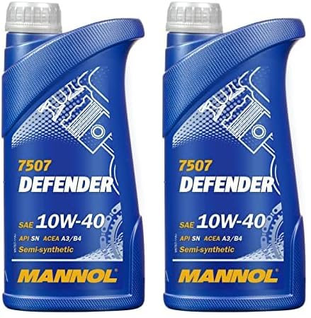 MANNOL Defender 10W-40 API SL/CF Motorenöl, 1 Liter (Packung mit 2)
